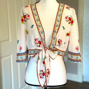 Floral Tie Blouse